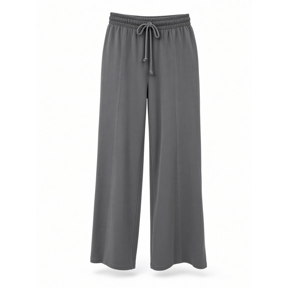 Marine Layer Medium Wide Leg Front Pintuck Cloud 9 Sweatpants Charcoal Gray